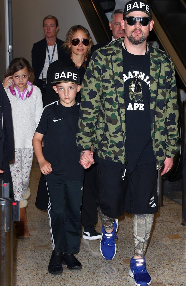 Joel Madden in Sydney Nicole Richie and kids Sparrow and Harlow are