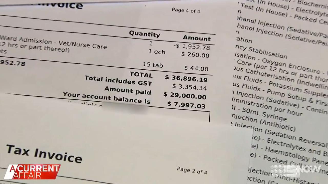 The couple couldn't believe the final bill, which cost $36,896.19. Picture: A Current Affair