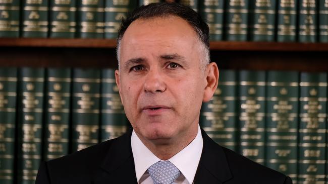 Victorian leader of the Opposition Mr John Pesutto MP gives a media conference after holding a Liberal Party meeting to decide on Moira Deeming’s future. Picture: NCA NewsWire /Luis Enrique Ascui