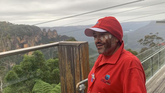 Uncle David, an Indigenous tour guide from Scenic World, shared traditional stories and connections to Country.