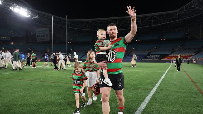 Damien Cook of the Rabbitohs acknowledges the crowd. (Photo by Matt King/Getty Images)