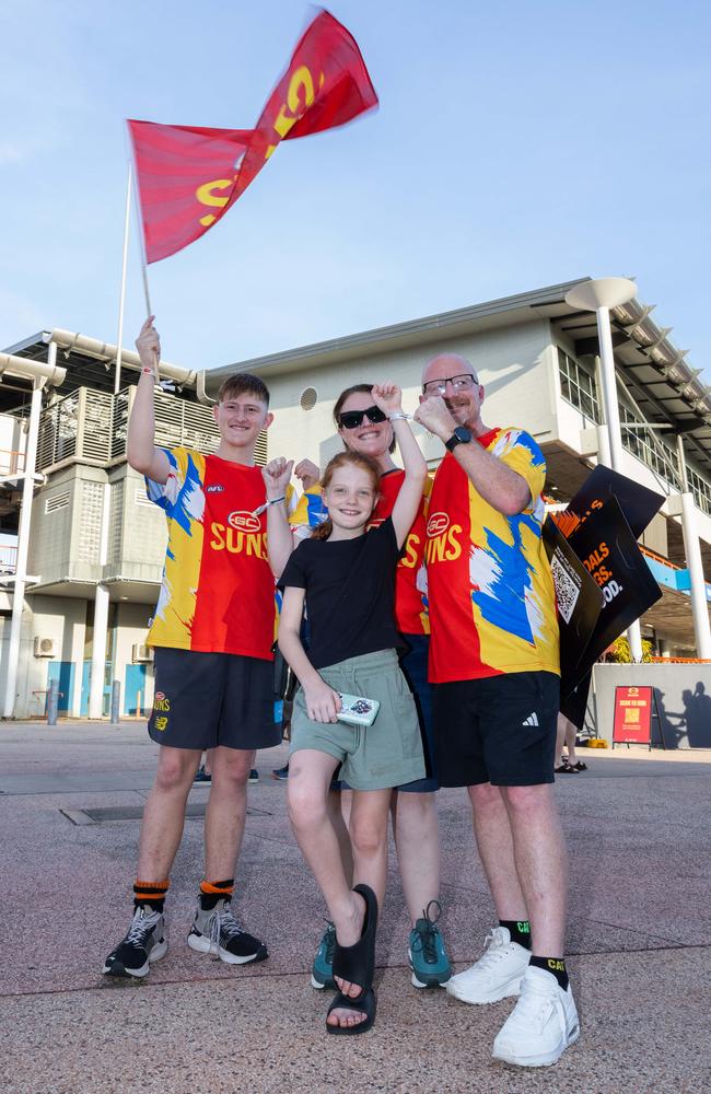 Reichstein Family at the Gold Coast Suns v Hawthorn AFL match at TIO Stadium. Picture: Pema Tamang Pakhrin