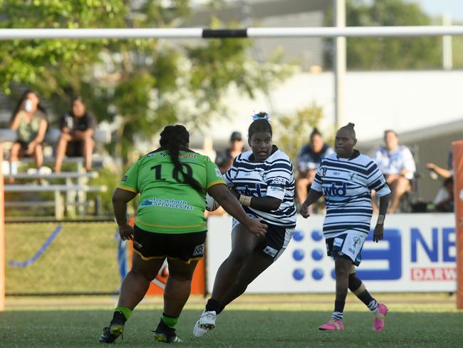 Darwin Brothers Elisa Niki on the charge in the Womens NRLNT Grand Final 2022. Picture: (A)manda Parkinson