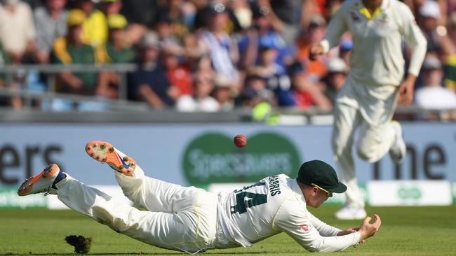 Marcus Harris drops a catch off Stokes. Picture: Getty Images.