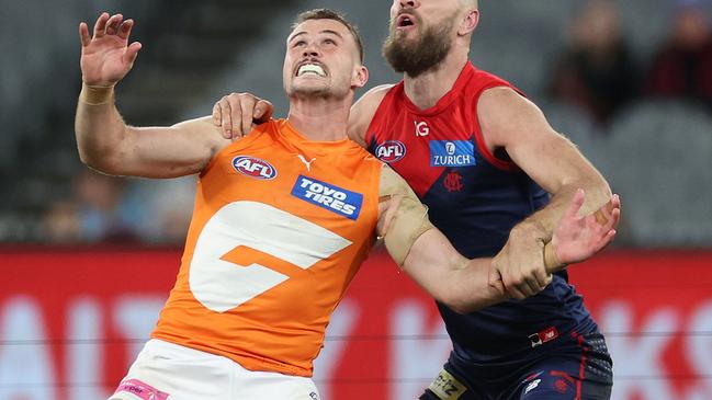 GWS ruckman Kieren Briggs is set to miss the clash with the Lions. Picture: Daniel Pockett/Getty Images