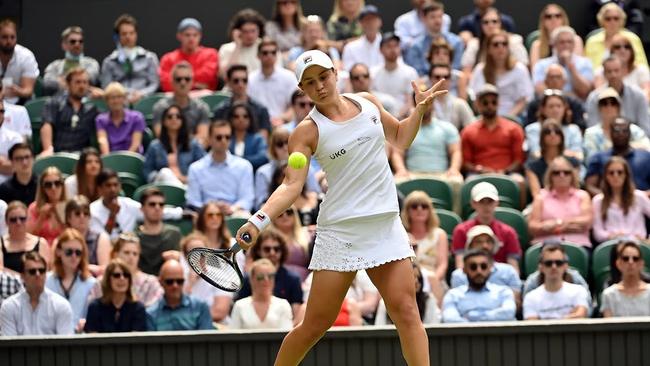 Ash Barty during her winning Wimbledon 2021 final. Picture: Supplied