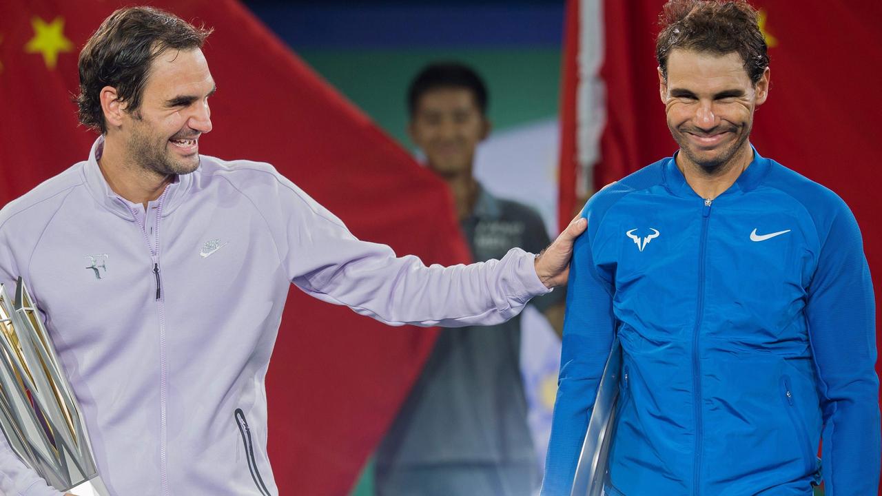 When don’t these two agree on anything? Roger Federer and Rafael Nadal. Nicolas Asfouri/AFP