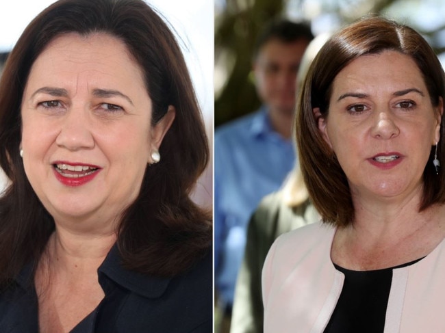 Premier Annastacia Palaszczuk (left) and opposition leader Deb Frecklington.