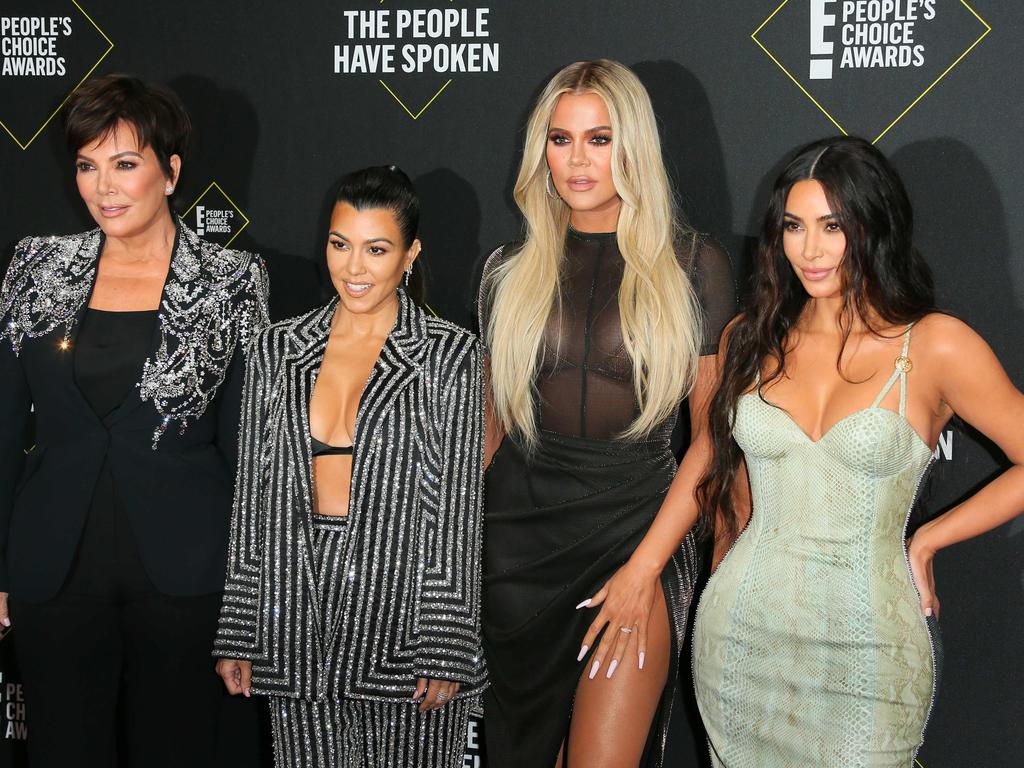 Kris Jenner, Kourtney Kardashian, Khloe Kardashian and Kim Kardashian at the E! People's Choice Awards in 2019. Picture: AFP