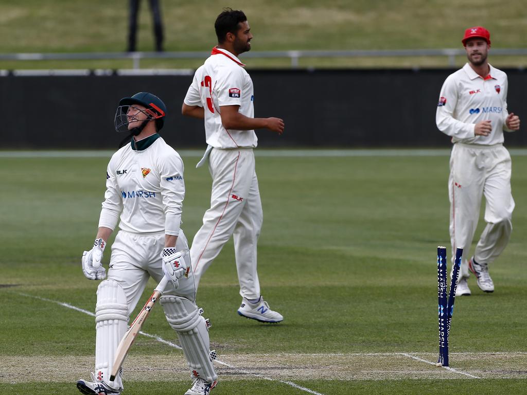 George Bailey bowled for a duck in final innings for Tasmania