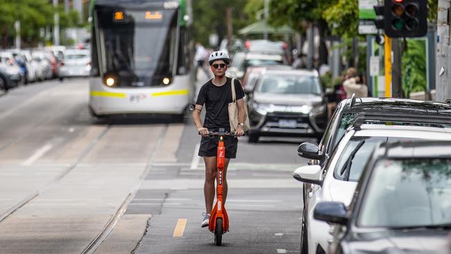 Melburnians have notched up one million e-scooter journeys in 17 weeks. Picture: Jason Edwards