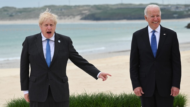 UK Prime Minister Boris Johnson led the failed G7 push for US President Joe Biden to extend America's stay in Afghanistan. Picture: Getty Images