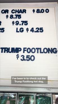 Chicago sells 'footlong' Trump hot dog, but it's just 3 inches