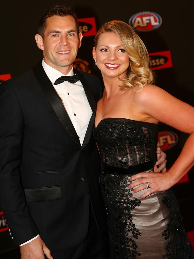 Hawthorn skipper Luke Hodge and wife Laureen. Picture: Michael Klein