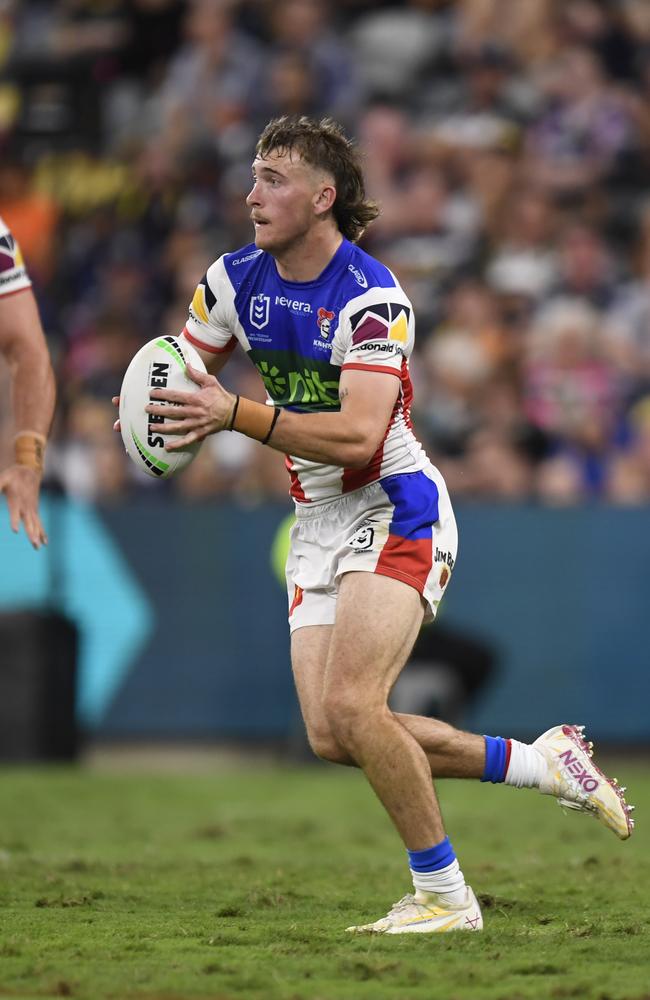 Fletcher Sharpe is set to make a shock move into the halves in 2025 for the Knights. Credit: NRL images.