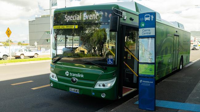 The electric buses are impossible to miss with their vibrant green exterior as it hits the road from Monday. Picture: Supplied