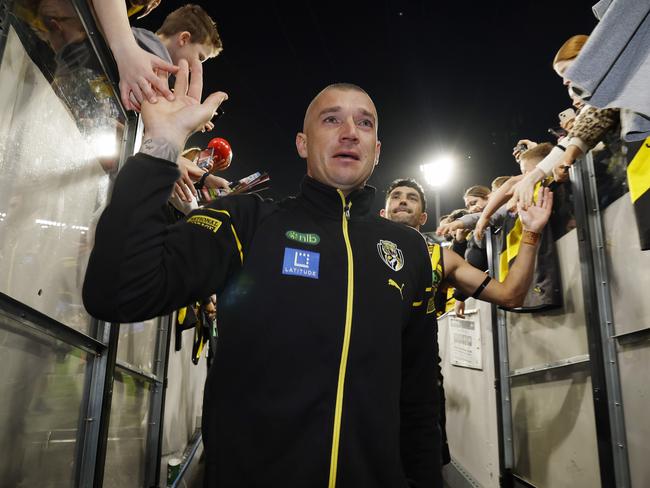 Dustin Martin leaves the MCG in round 24. Picture: Michael Klein