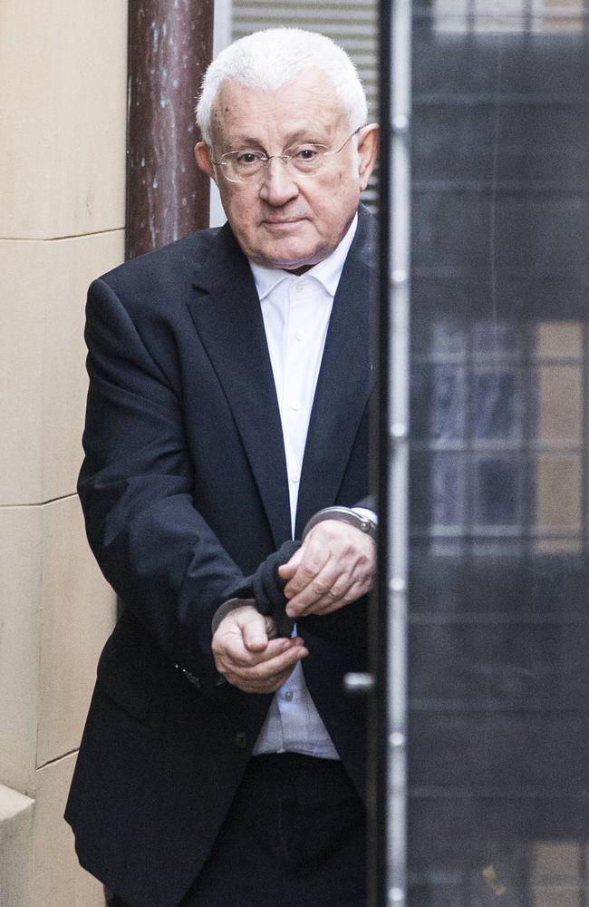 Property developer Ron Medich, who the court was told felt humiliated to be the ‘laughing stock of the eastern suburbs, was today led away from James St court in handcuffs and with his fly undone.