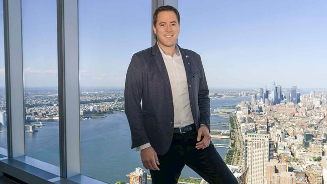 David Collard at Scale Facilitation’s office at the top of New York’s One World Trade Center. Picture: Abby Holden