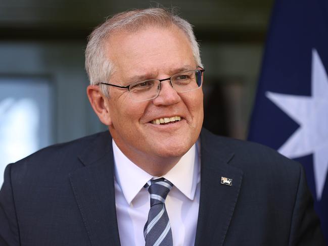 CANBERRA, AUSTRALIA - NewsWire Photos OCTOBER 07, 2021: Prime Minister Scott Morrison spoke to the media at a press conference at the Lodge in Canberra. Picture: Gary Ramage / NCA NewsWire