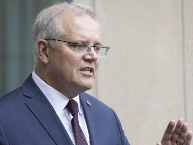 Scott Morrison said he was specifically asked for help by Joe Biden, but would provide the same information to Trump if he was asked. Picture: Gary Ramage