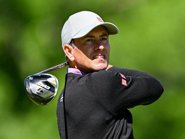 HAMILTON, ONTARIO - MAY 30: Adam Scott of Australia plays his shot from the fourth tee during the first round of the RBC Canadian Open at Hamilton Golf & Country Club on May 30, 2024 in Hamilton, Ontario.   Minas Panagiotakis/Getty Images/AFP (Photo by Minas Panagiotakis / GETTY IMAGES NORTH AMERICA / Getty Images via AFP)