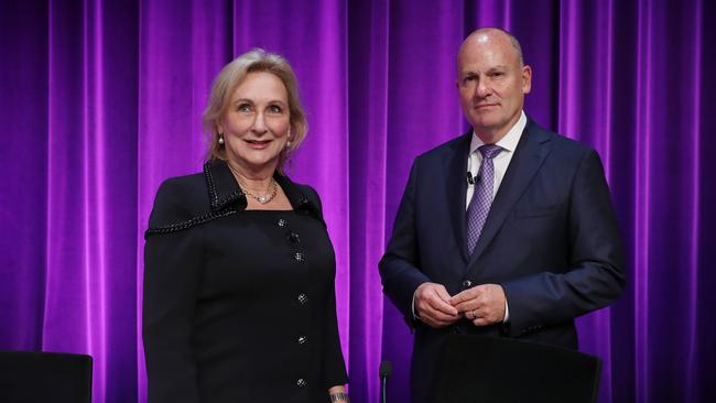 IAG CEO Peter Harmer and chairman Elizabeth Bryan. John Feder/The Australian.