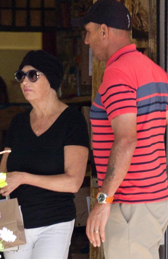 Tanya Jones, wife of retired footballer and actor Vinnie Jones, arrived at  LAX Airport on a flight from London. She was seen wearing Louis Vuitton  scarf, black outfit and leather boots while