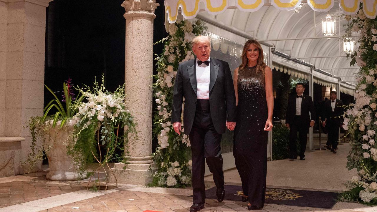 Donald and Melania Trump arrive for a New Year's celebration at Mar-a-Lago in 2019. Picture: Jim Watson/AFP