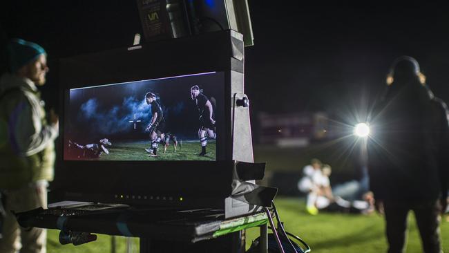 Behind the scenes as Michael Hooper films for Red Bull’s ‘The Game Within The Game’ at Brookvale Oval.