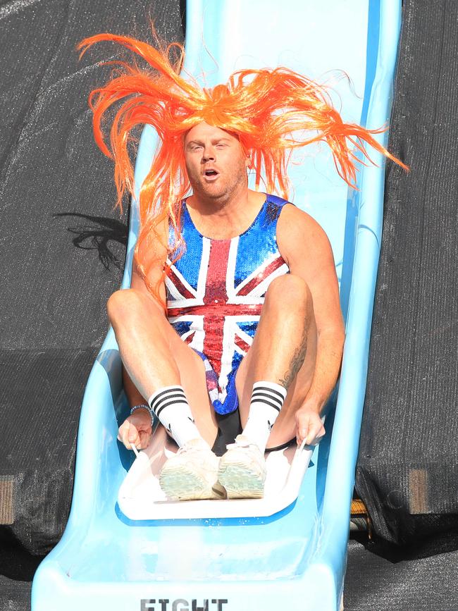 Adam Cooney went down the slide as Ginger Spice. Picture: Mark Wilson