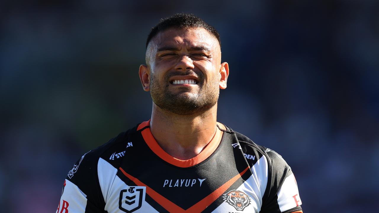 The Tigers found their groove in attack when David Nofoaluma came off. Picture: Mark Metcalfe/Getty Images