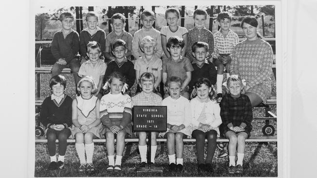 Teacher Elizabeth Kriesch with her first teaching class, Virginia State School in 1971.