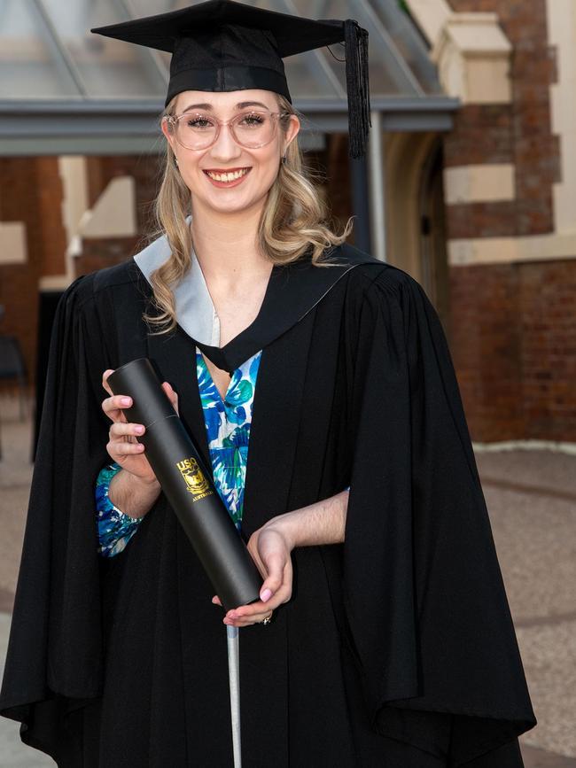 Graduating with a Bachelor of Business, Ashtyn Knauth. UniSQ graduation ceremony at Empire Theatre. Wednesday, June 28, 2023