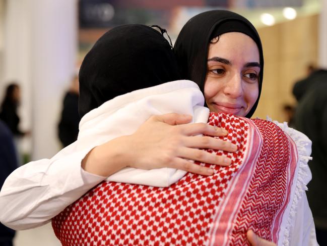 Sara Elmasry hugs a loved one. Picture: Damian Shaw