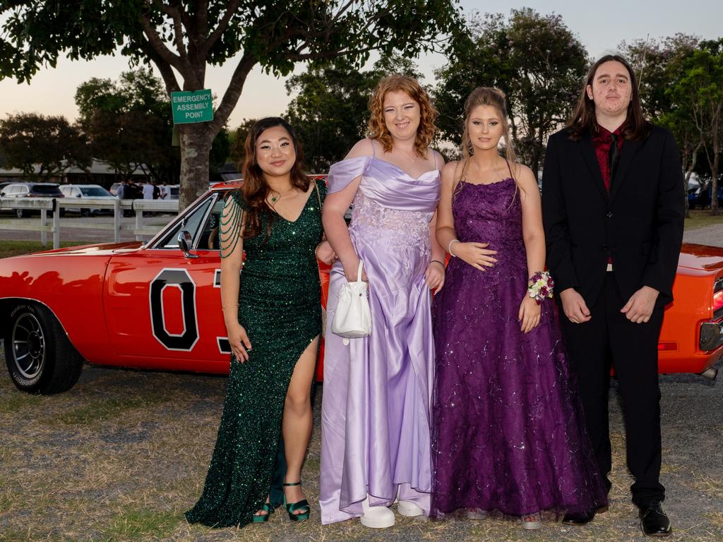 Janah Dela Cruz, Alexia Walker, Sienna Hartley and Zane Lee Slattery at Mackay State High School, Mackay Turf Club Saturday 14 October 2023 Picture: Michaela Harlow