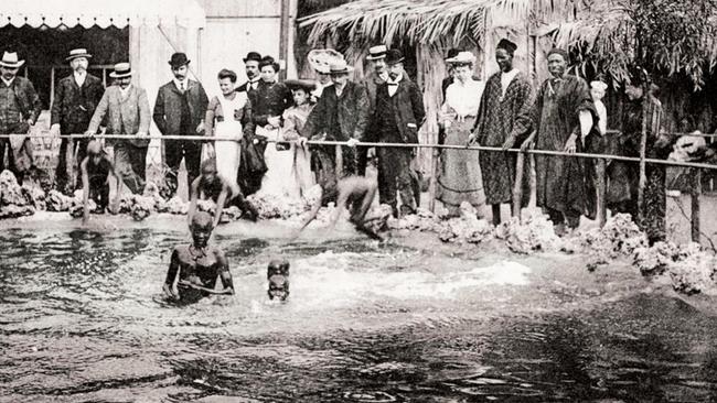 The ‘Senegalese village’ at an exhibit in Belgium in 1905. Picture: Supplied