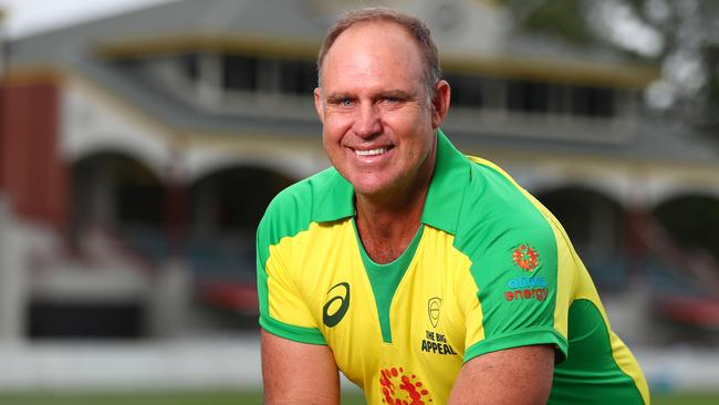 BRISBANE, AUSTRALIA - FEBRUARY 05: Matthew Hayden poses during a Cricket Australia media opportunity at Allan Border Field on February 05, 2020 in Brisbane, Australia. (Photo by Chris Hyde/Getty Images)