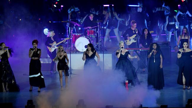 Female singers Dami Im, Thandi Phoenix, Samantha Jade, Kate Ceberano, Katy Noonan, Emma Donovan and Kira Puru took to the stage. Picture: AAP Image/Dan Peled