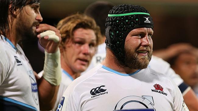 PERTH, AUSTRALIA - APRIL 12: Benn Robinson of the Waratahs looks on as the Force take a conversion kick during the round nine Super Rugby match between the Force and the Waratahs at nib Stadium on April 12, 2014 in Perth, Australia. (Photo by Paul Kane/Getty Images)