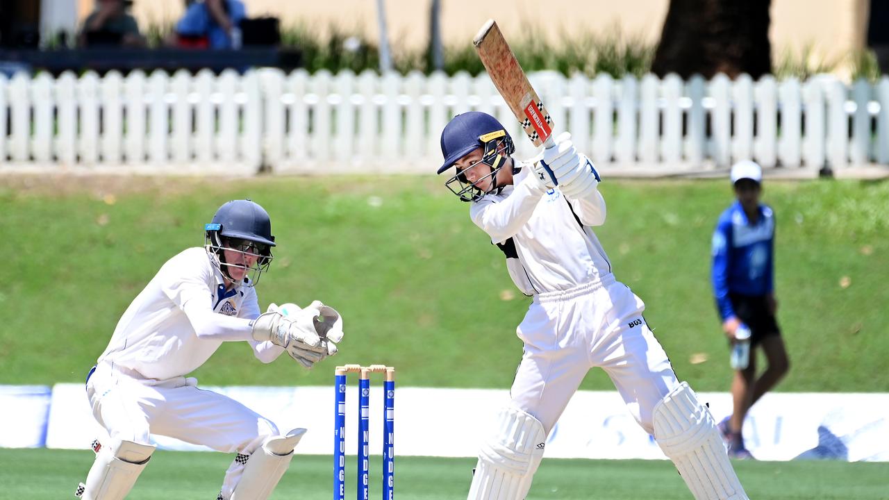 BGS batsman Ben Rothwell GPS first XI cricket between Nudgee and BGS at Nudgee. Picture, John Gass