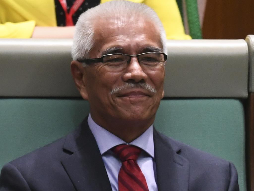 Former Kiribati president Anote Tong, pictured in the Australian parliament in 2018, has called on the Albanese government to ramp up its climate commitments. Picture: AAP / Lukas Coch