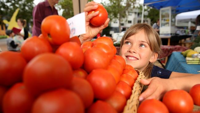 The markets run fortnightly in the hospital’s forecourt. Picture: Justin Sanson