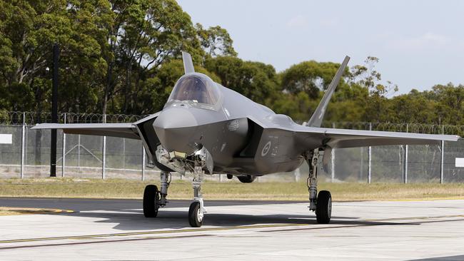 The two fighters are the first of 72 F-35s to be brought to Australia. Picture: Darren Pateman