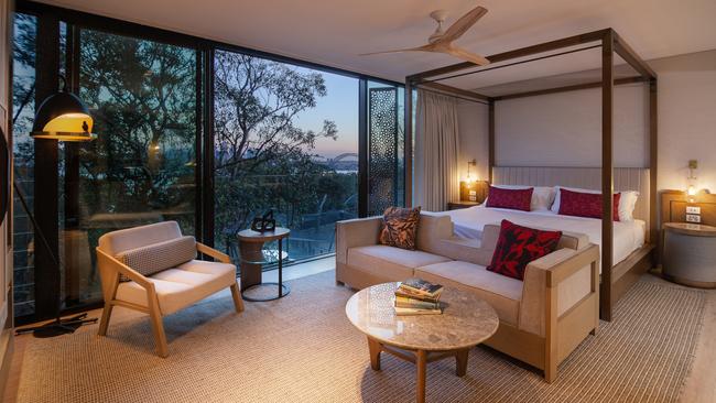 Guestroom at the Wildlife Retreat at Taronga Zoo, Sydney.