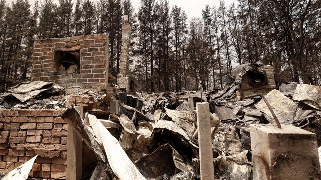 One of the 60 homes gutted by bushfires in Sarsfield.