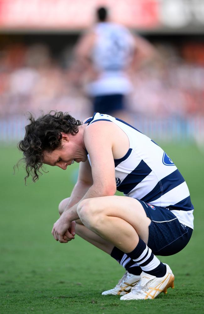 Max Holmes and the Cats slumped against the Suns. Picture: Matt Roberts/AFL Photos/Getty Images