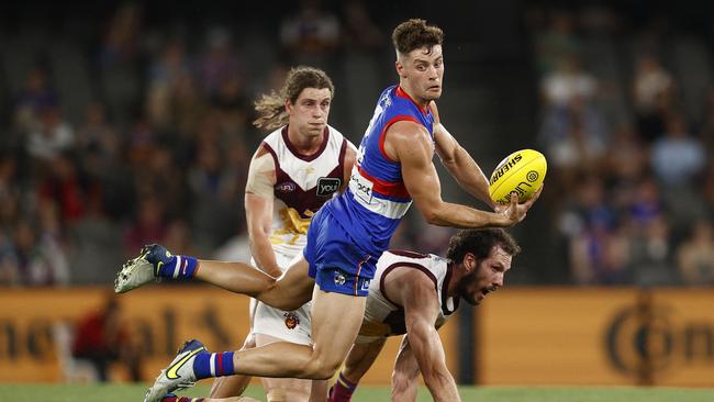 Dogs jet Josh Dunkley was back in the midfield and back to his best against the Lions. Picture: Getty Images