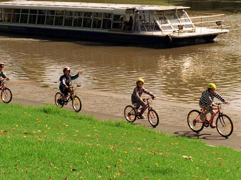 Enjoying the iconic brown waters of Melbourne’s Yarra River.