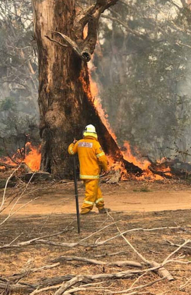 The crew battle the Green Wattle fire.